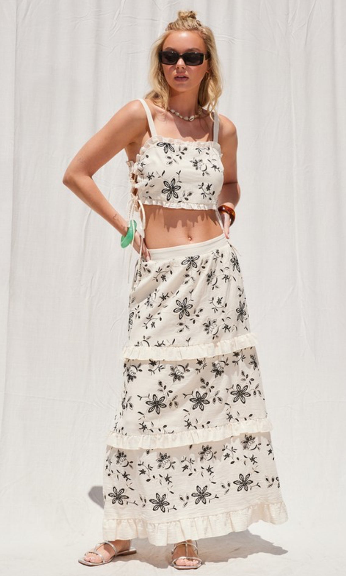 Side Tie Skirt Set