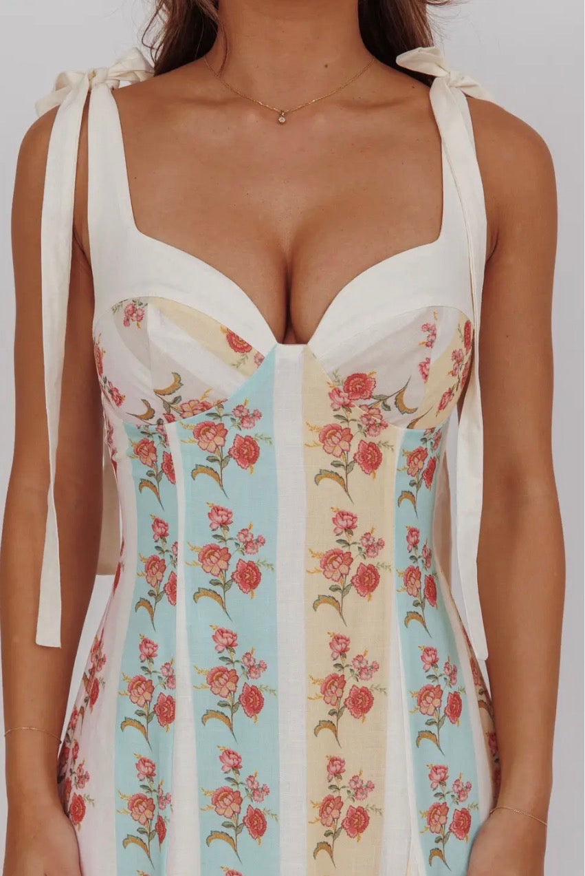 Corset Floral Maxi Dress