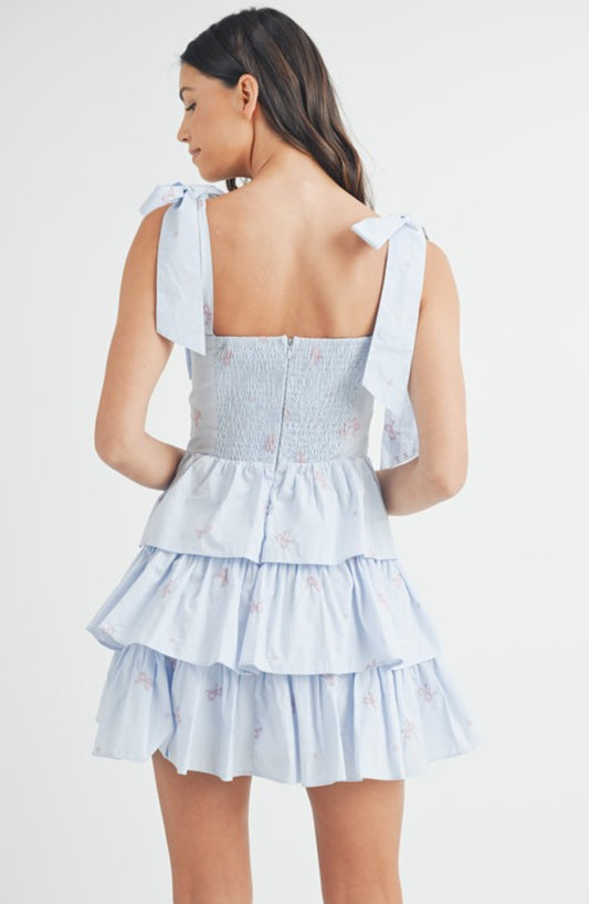 Corset Tiered Mini Dress