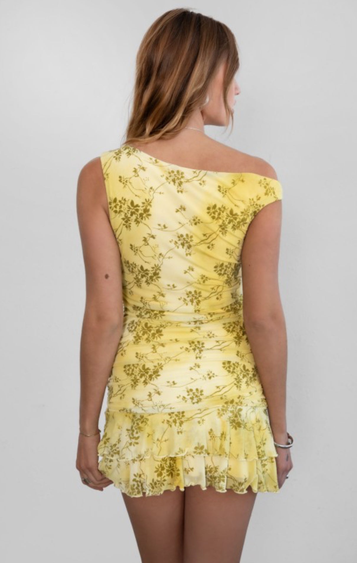 Lemon Mesh Mini Dress