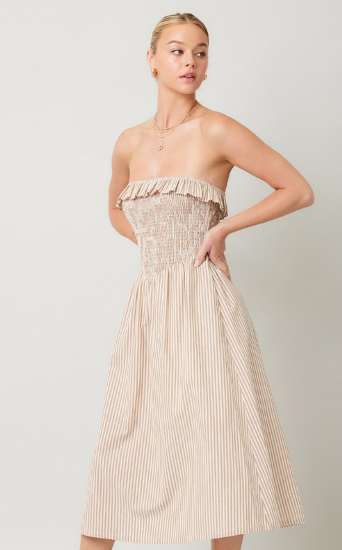 Strapless Midi Dress