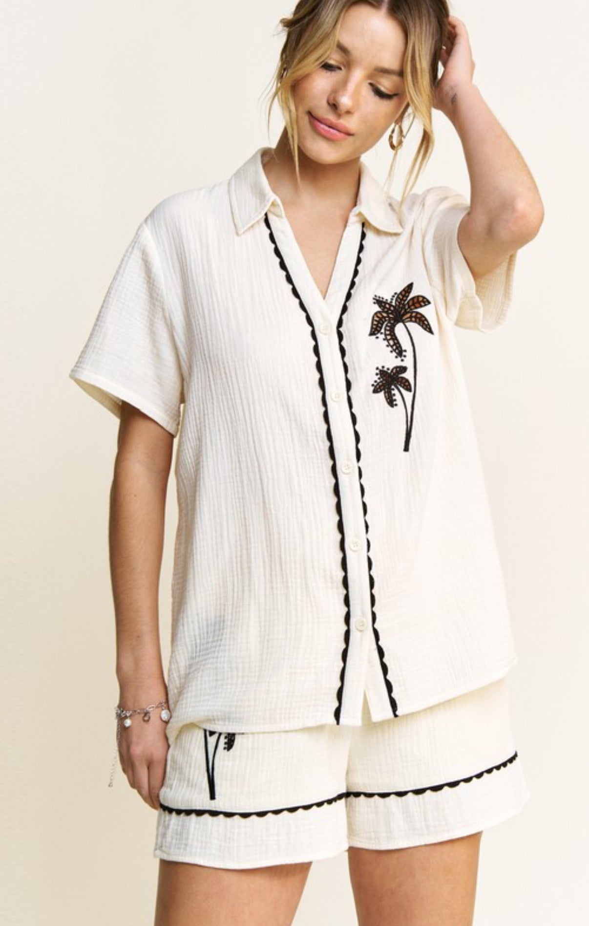 Palm Tree Short Set