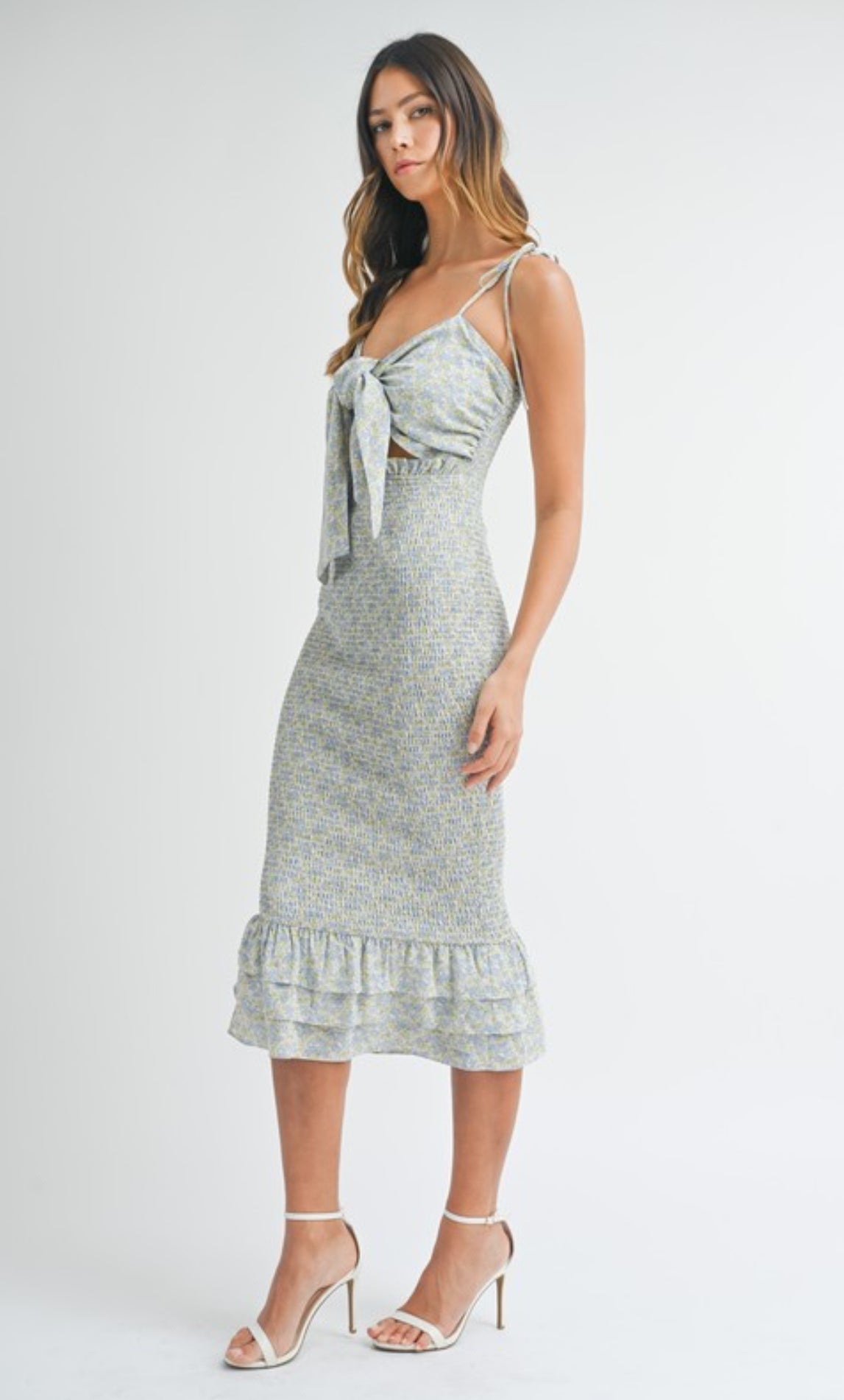 Self Tie Midi Dress