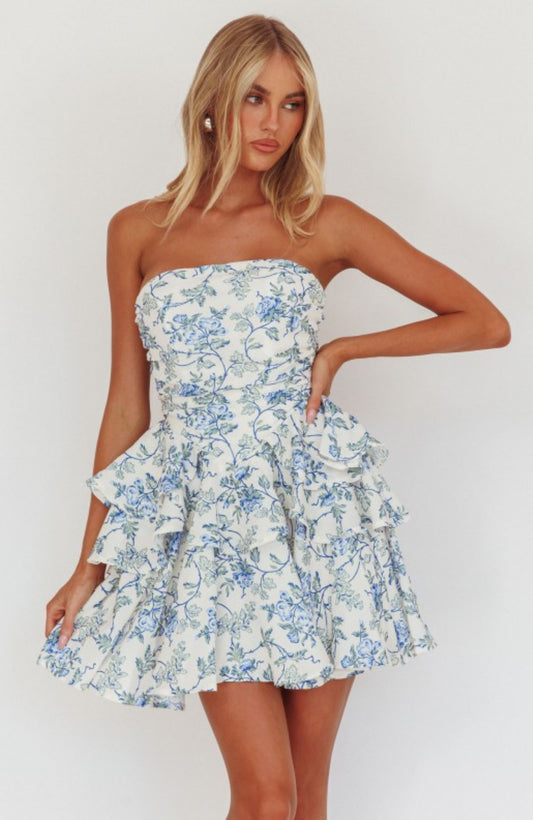 Floral Tiered Mini Dress