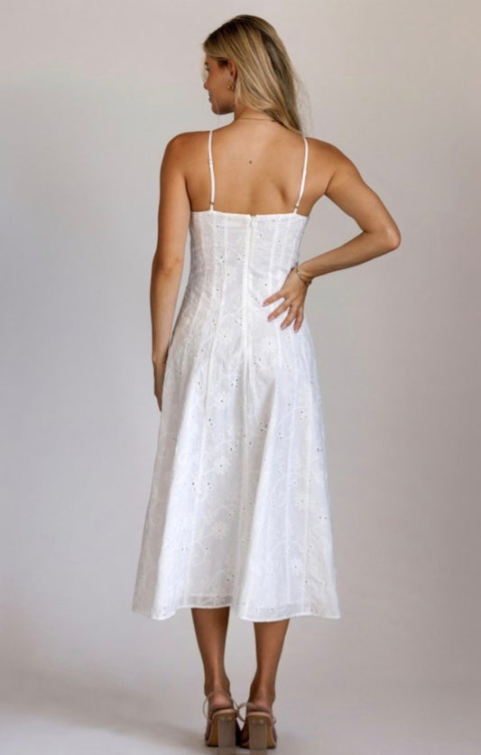 Eyelet Embroidered Midi Dress