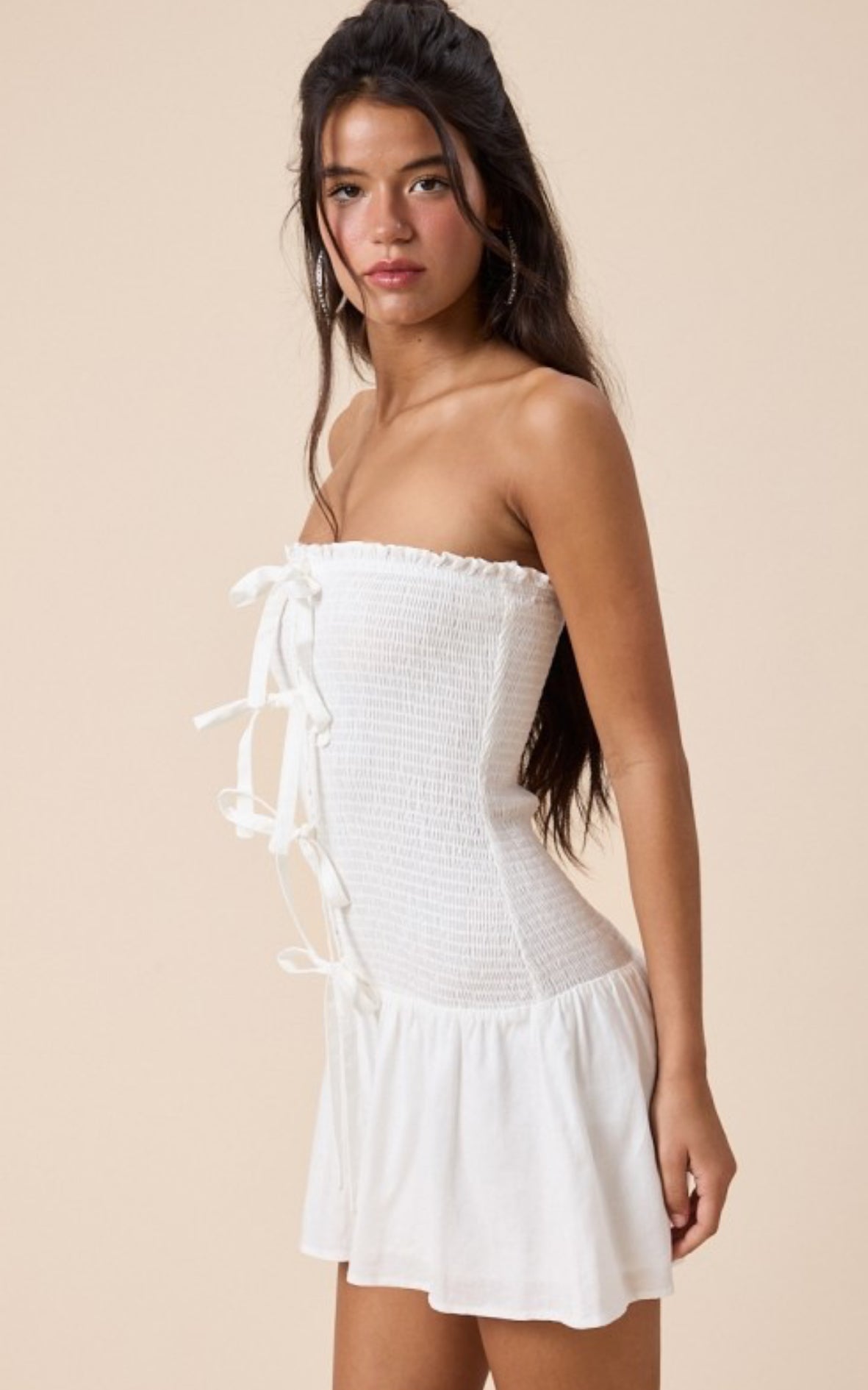 Front Tie Mini Dress