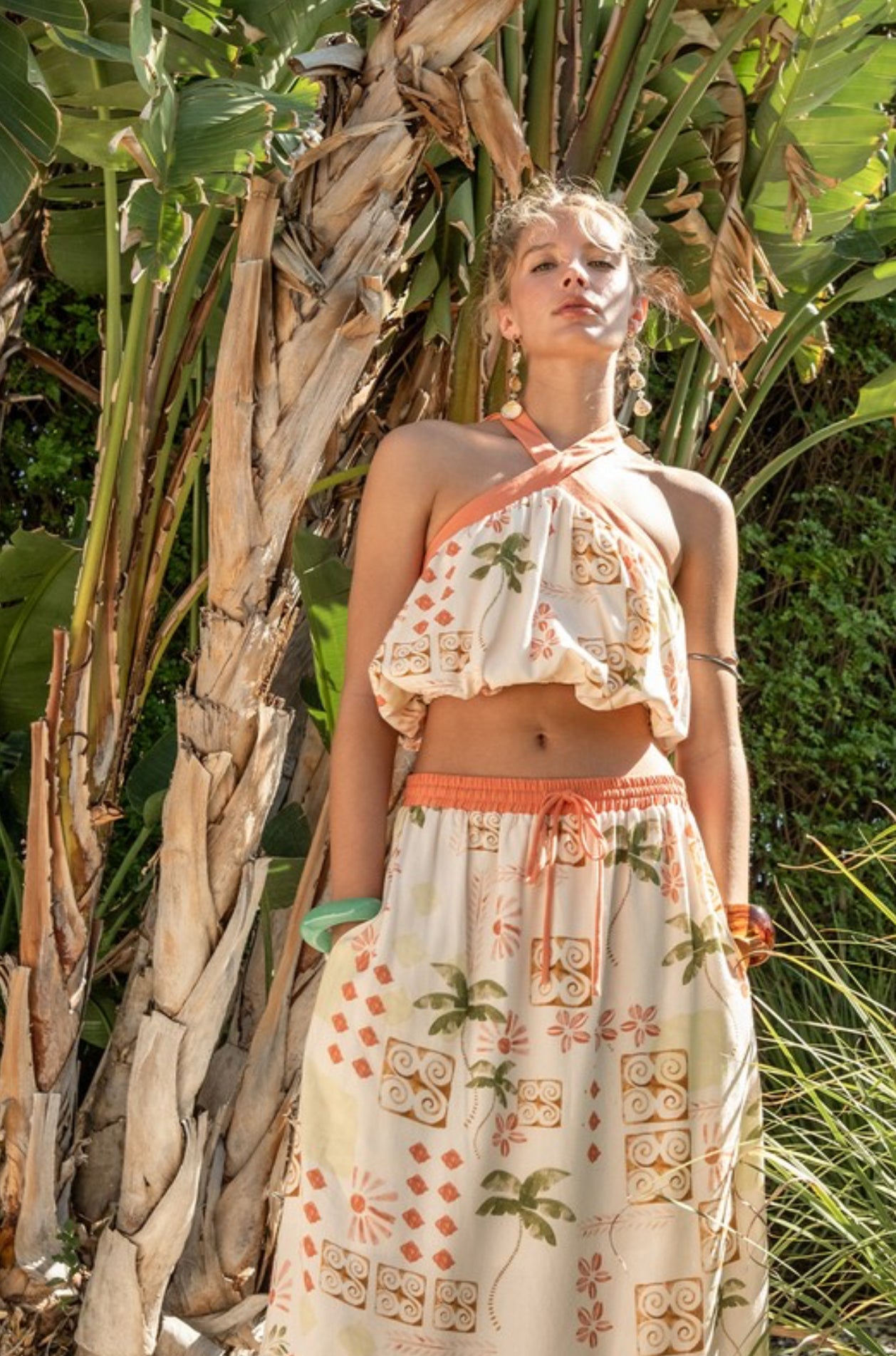Palm Tree Skirt Set