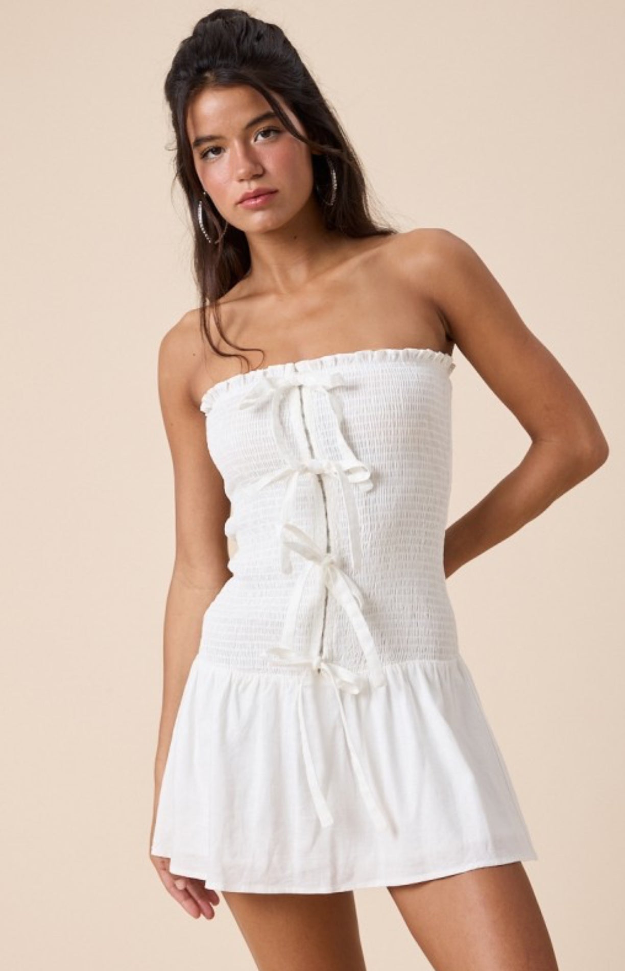Front Tie Mini Dress
