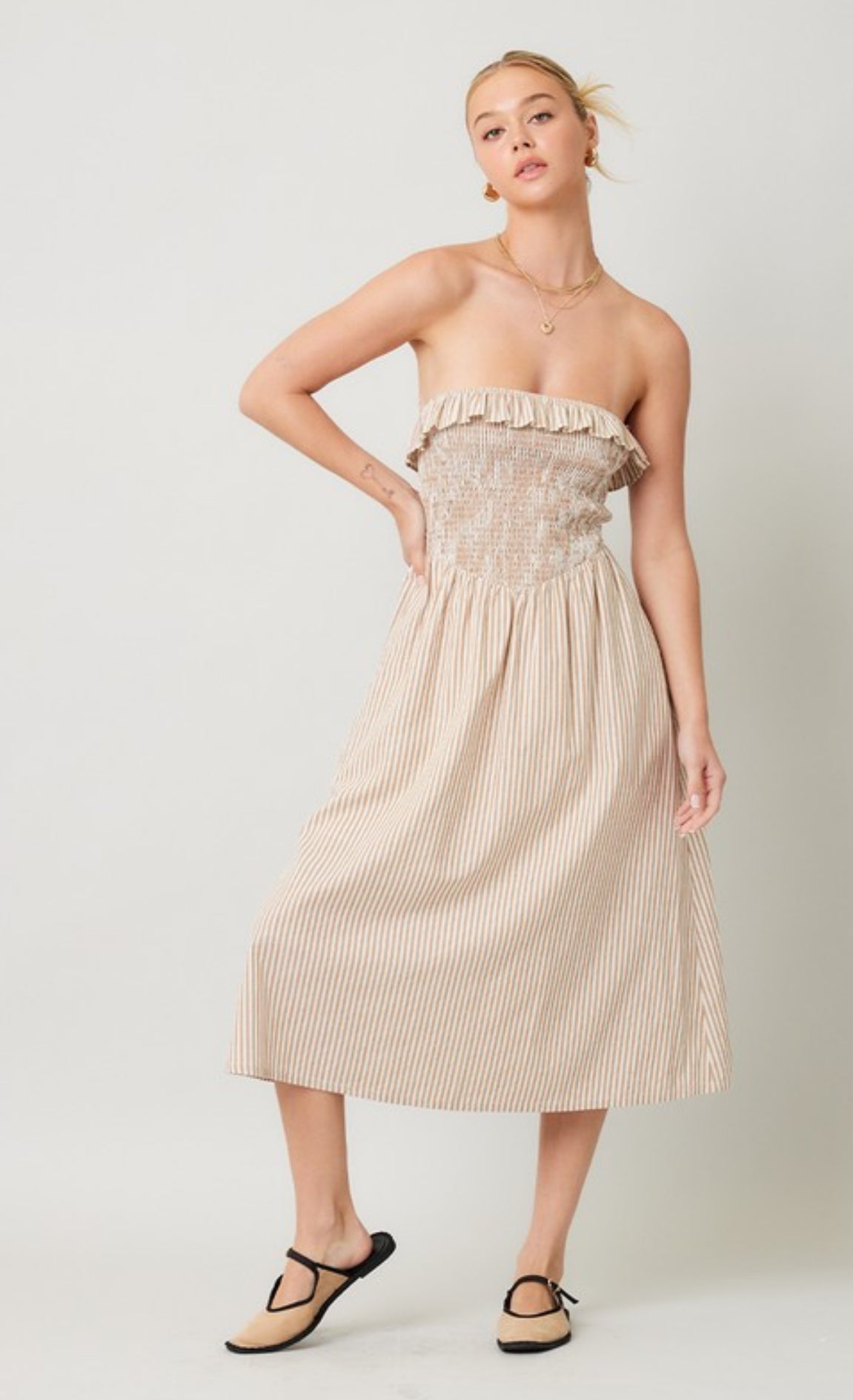 Strapless Midi Dress