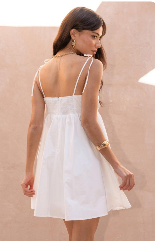 Flower Poplin Mini Dress