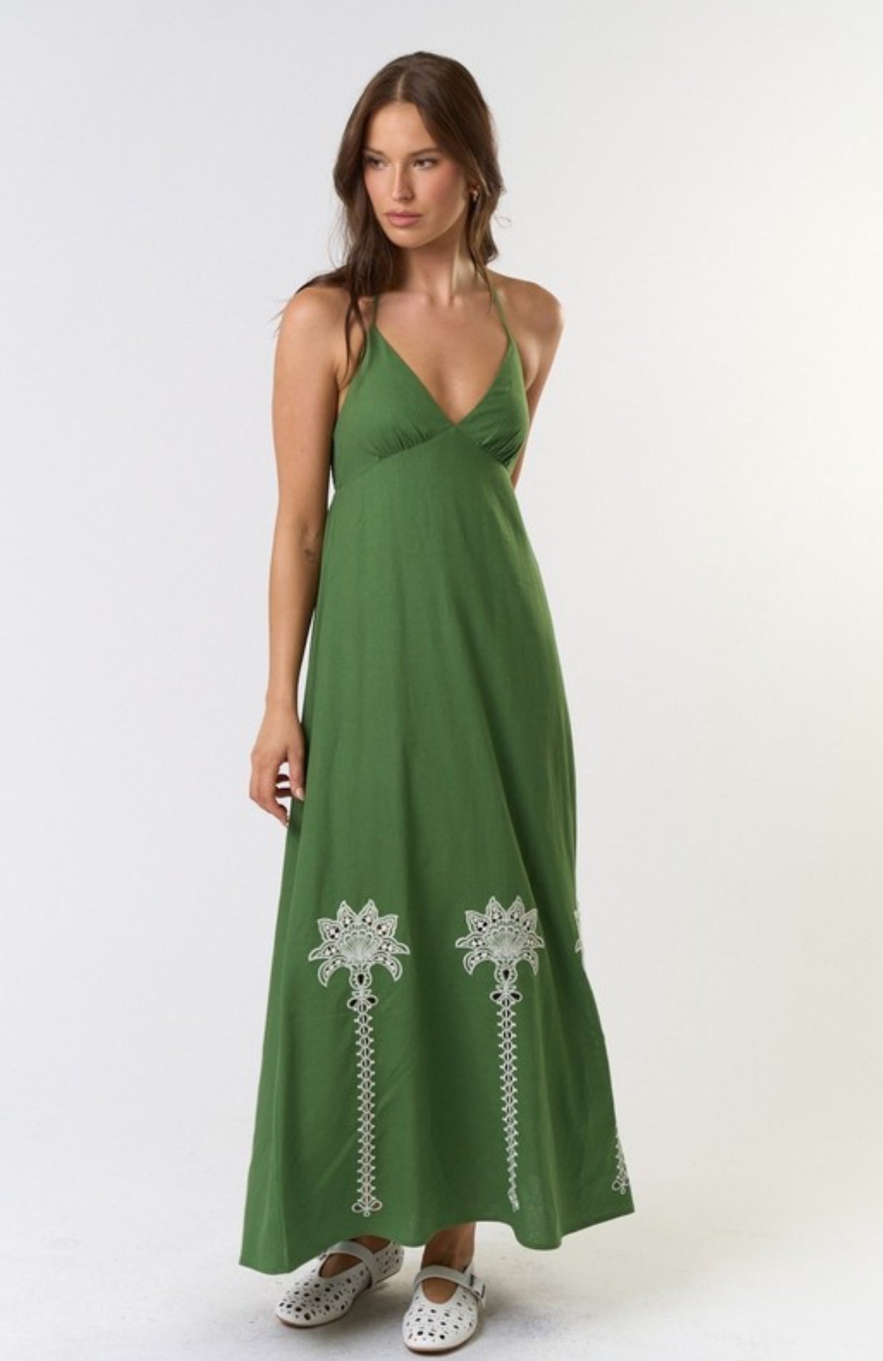 Green Halter Maxi Dress