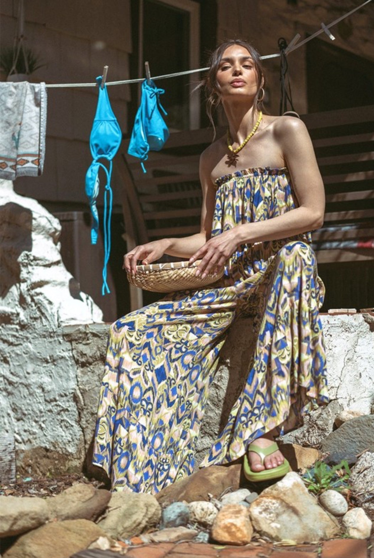 Printed Wide Leg Jumpsuit