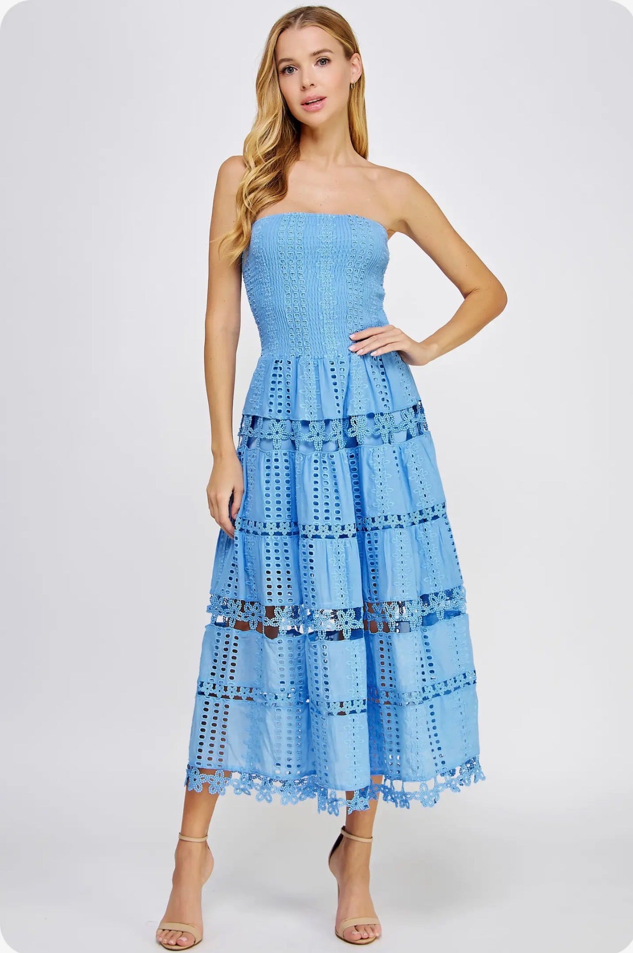 Eyelet Tube Dress