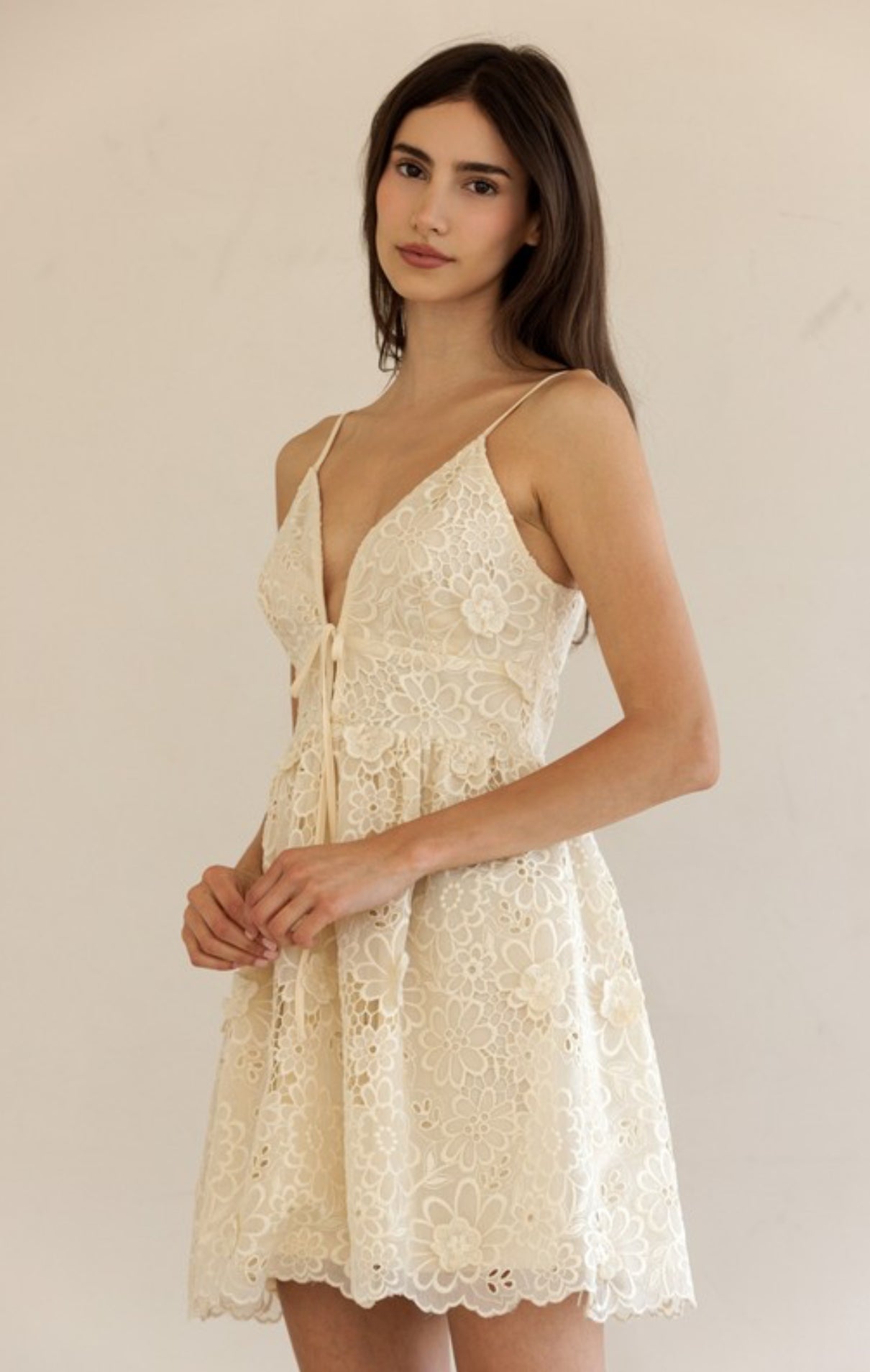 Floral Lace Mini Dress