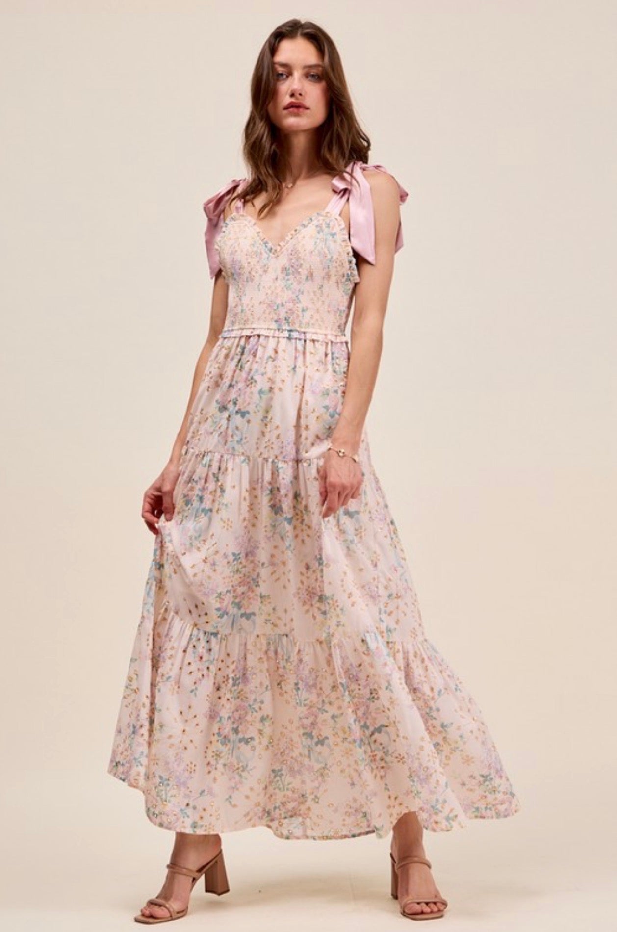 Floral Eyelet Maxi Dress