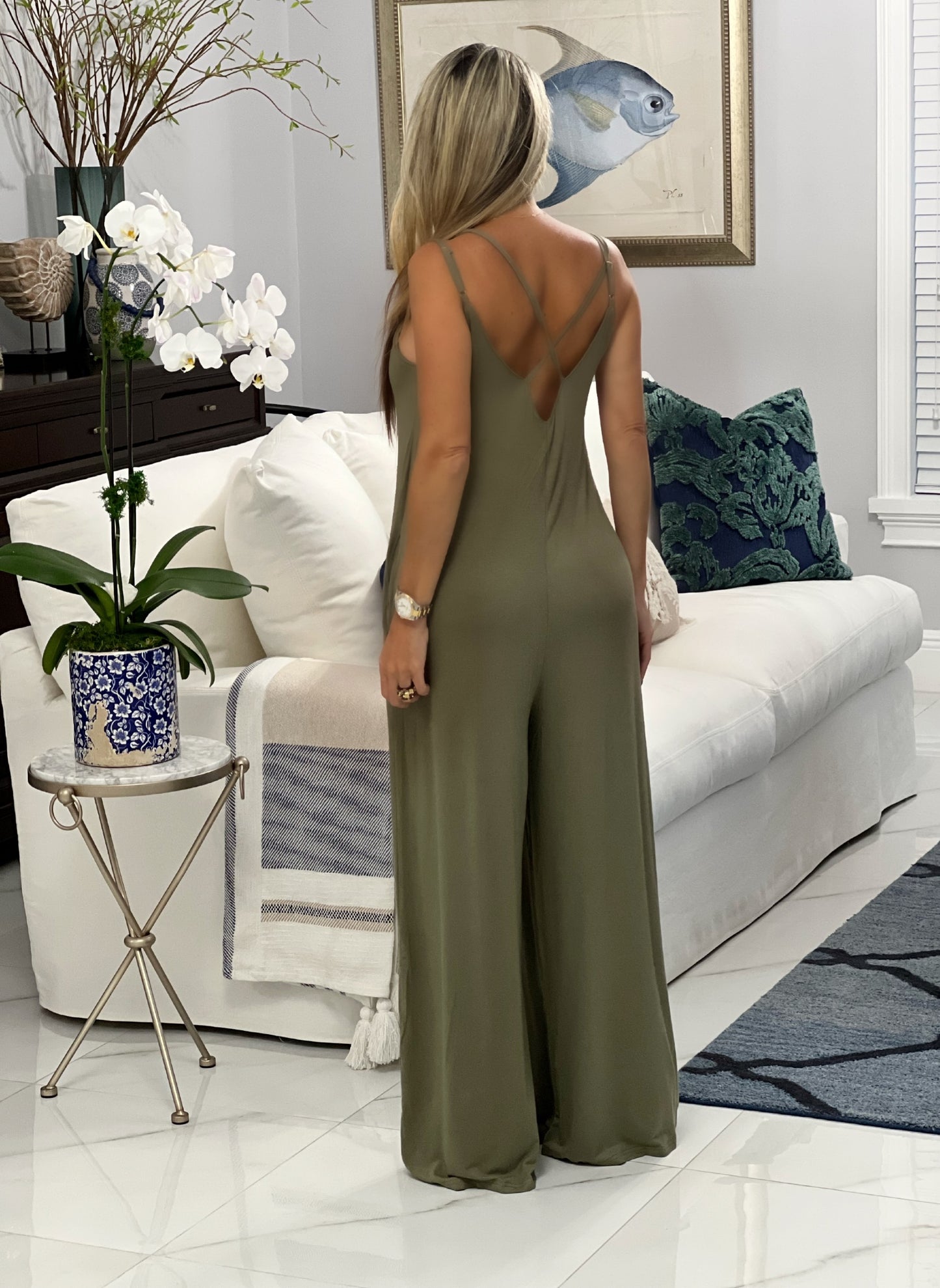 Olive Crisscross Jumpsuit