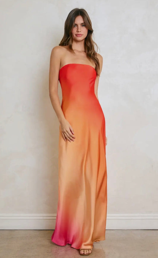 Ombre Strapless Dress