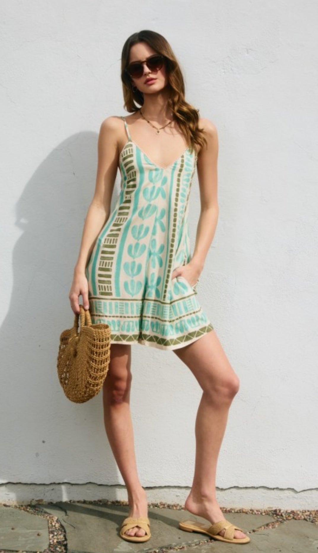 Border Print Romper
