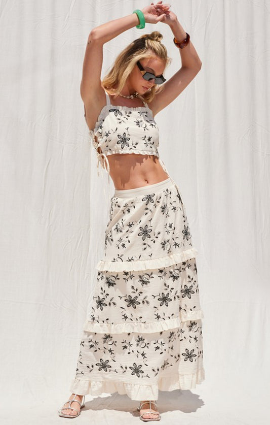 Side Tie Skirt Set
