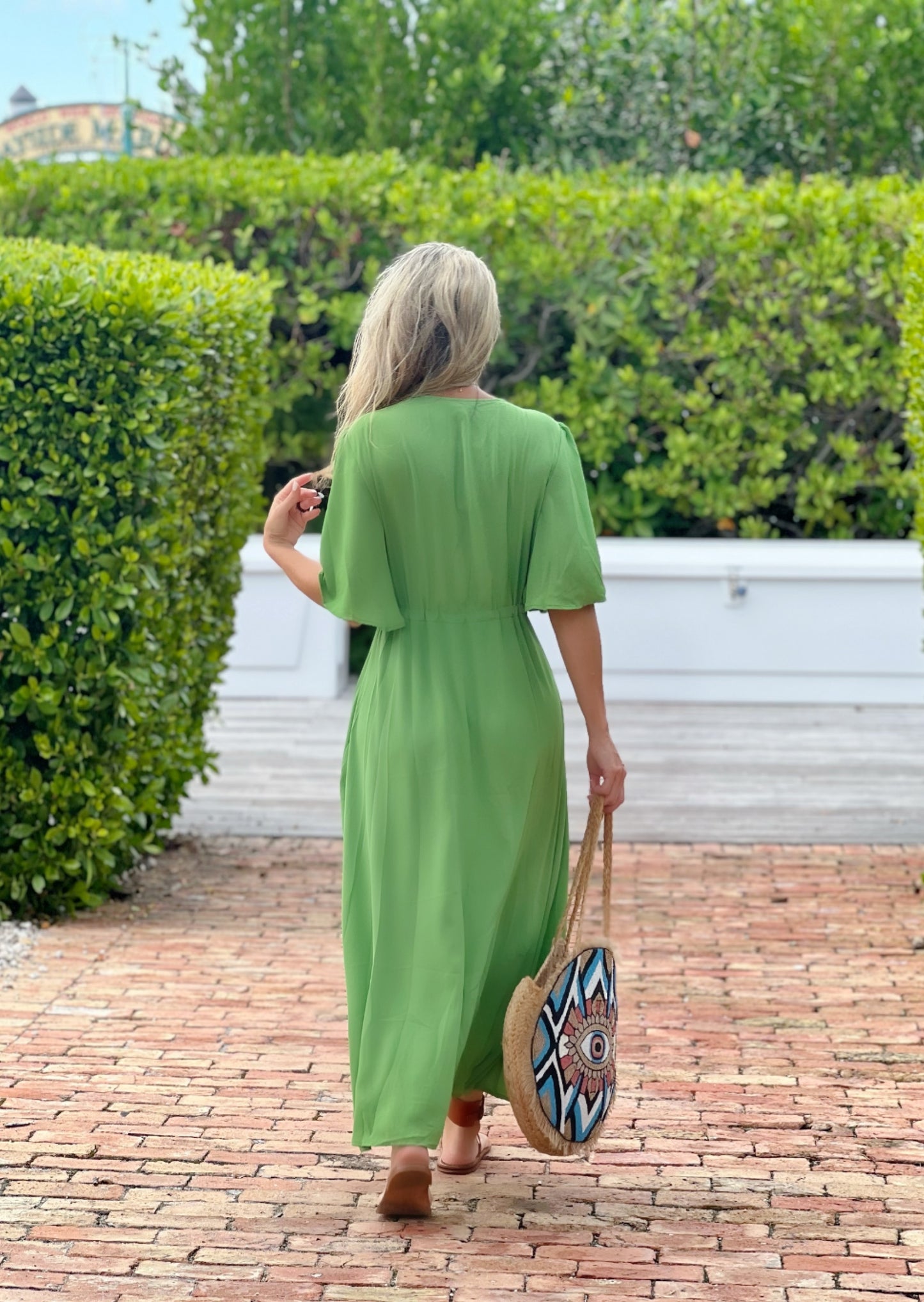 Embroidered Green Dress