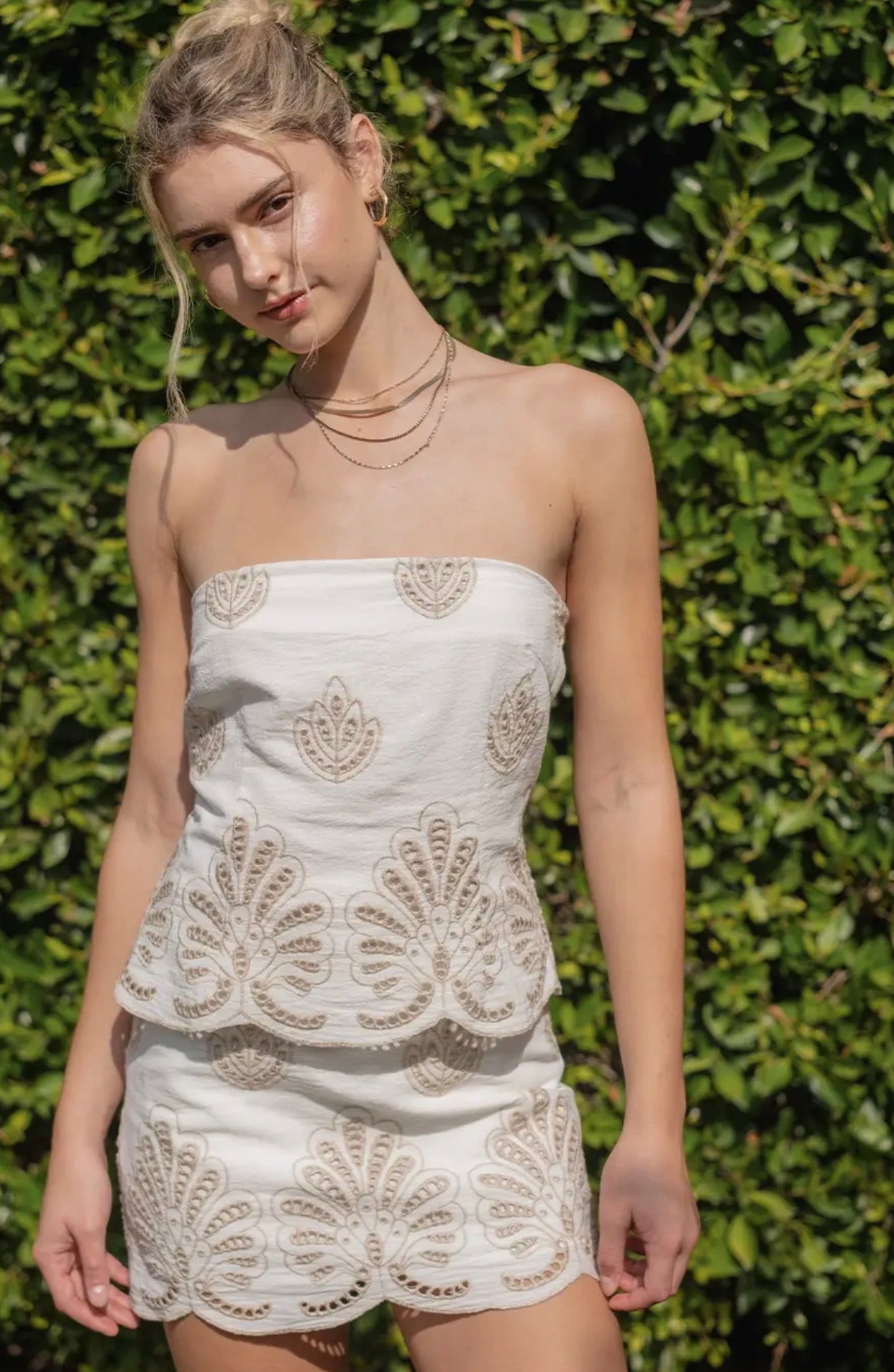 Embroidered Mini Dress