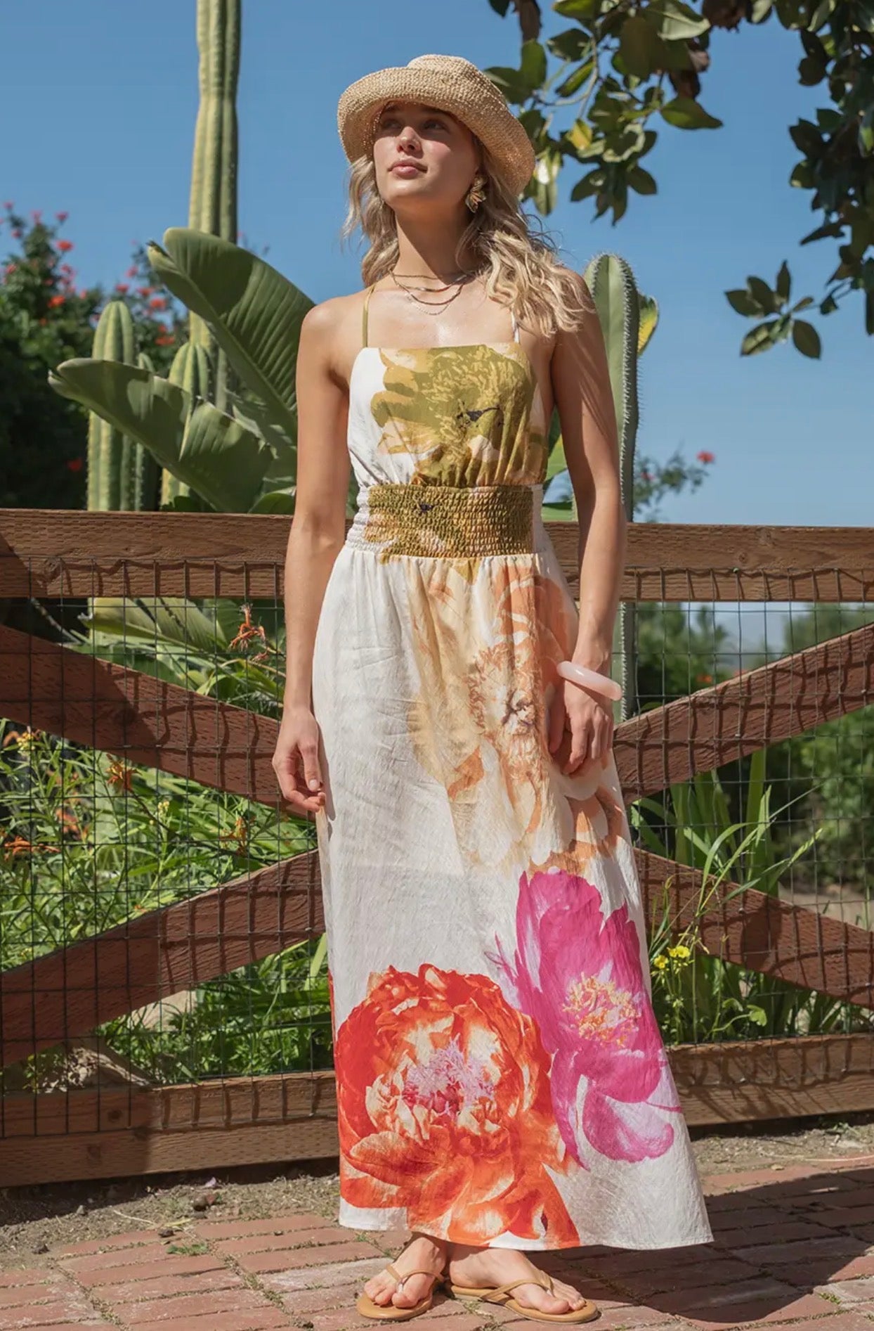 Smocked Waist Maxi Dress