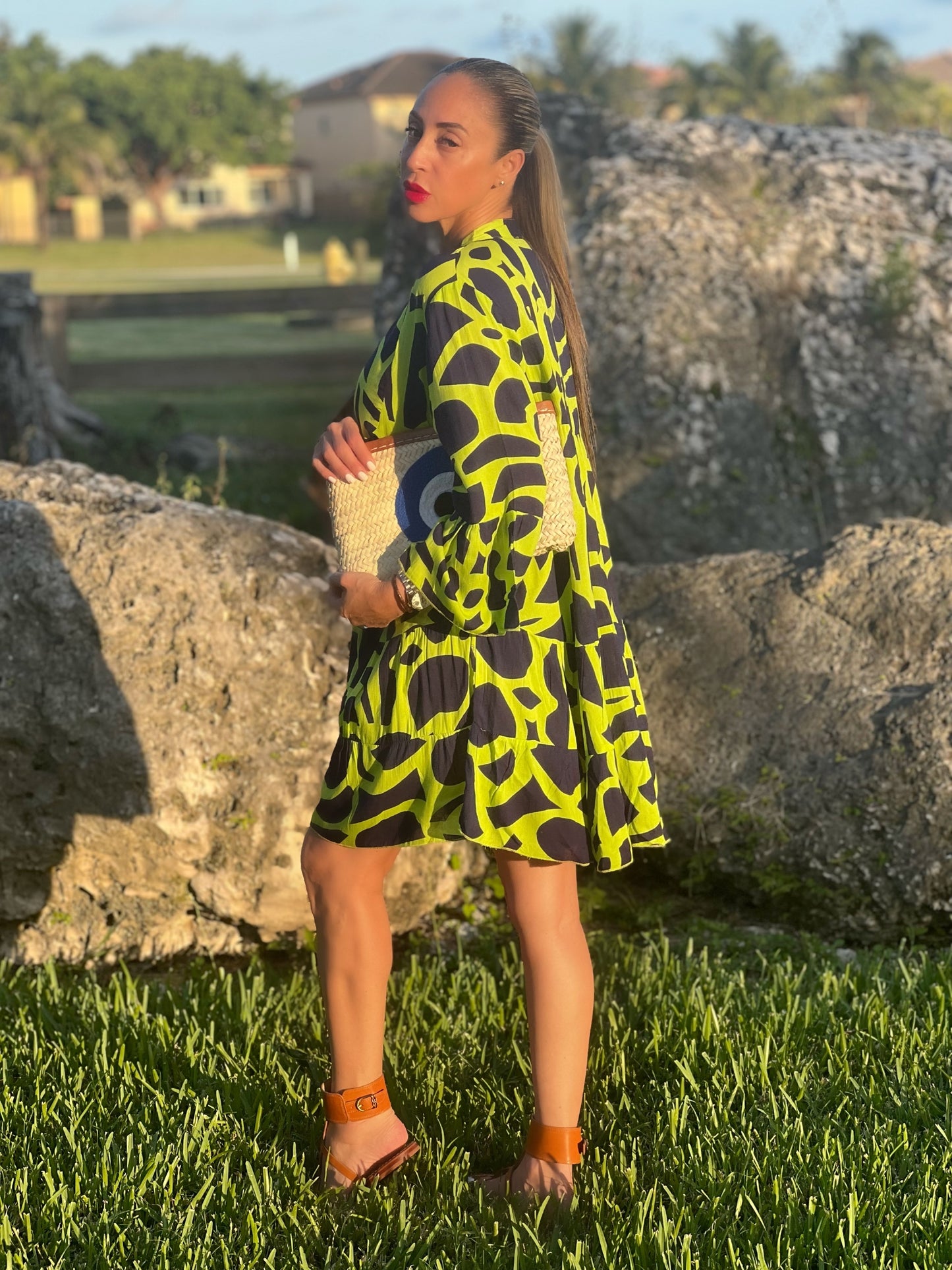 Lime and Black Dress