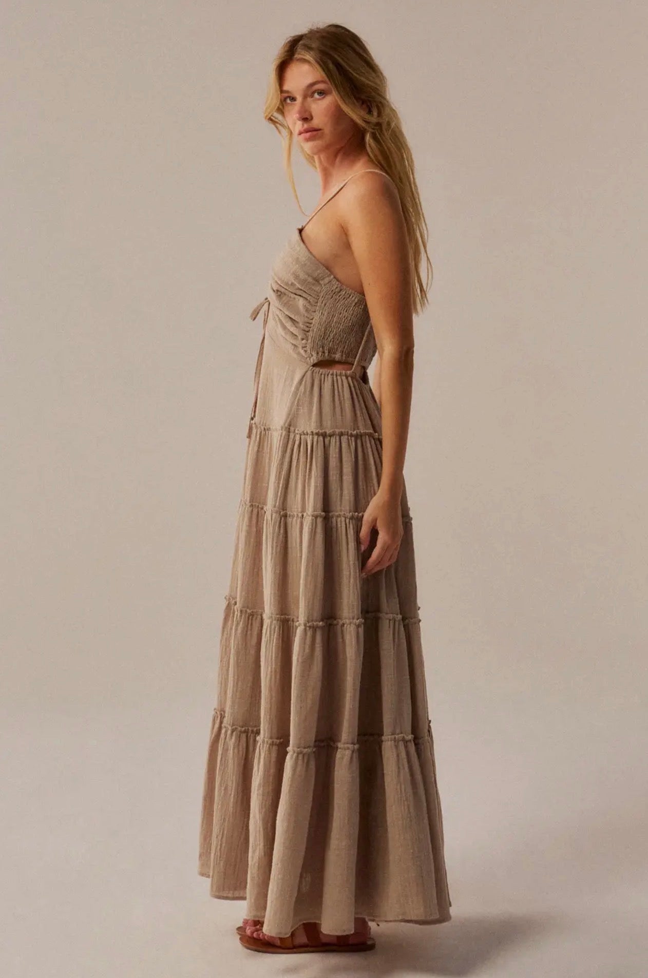 Gauze Halter Maxi Dress