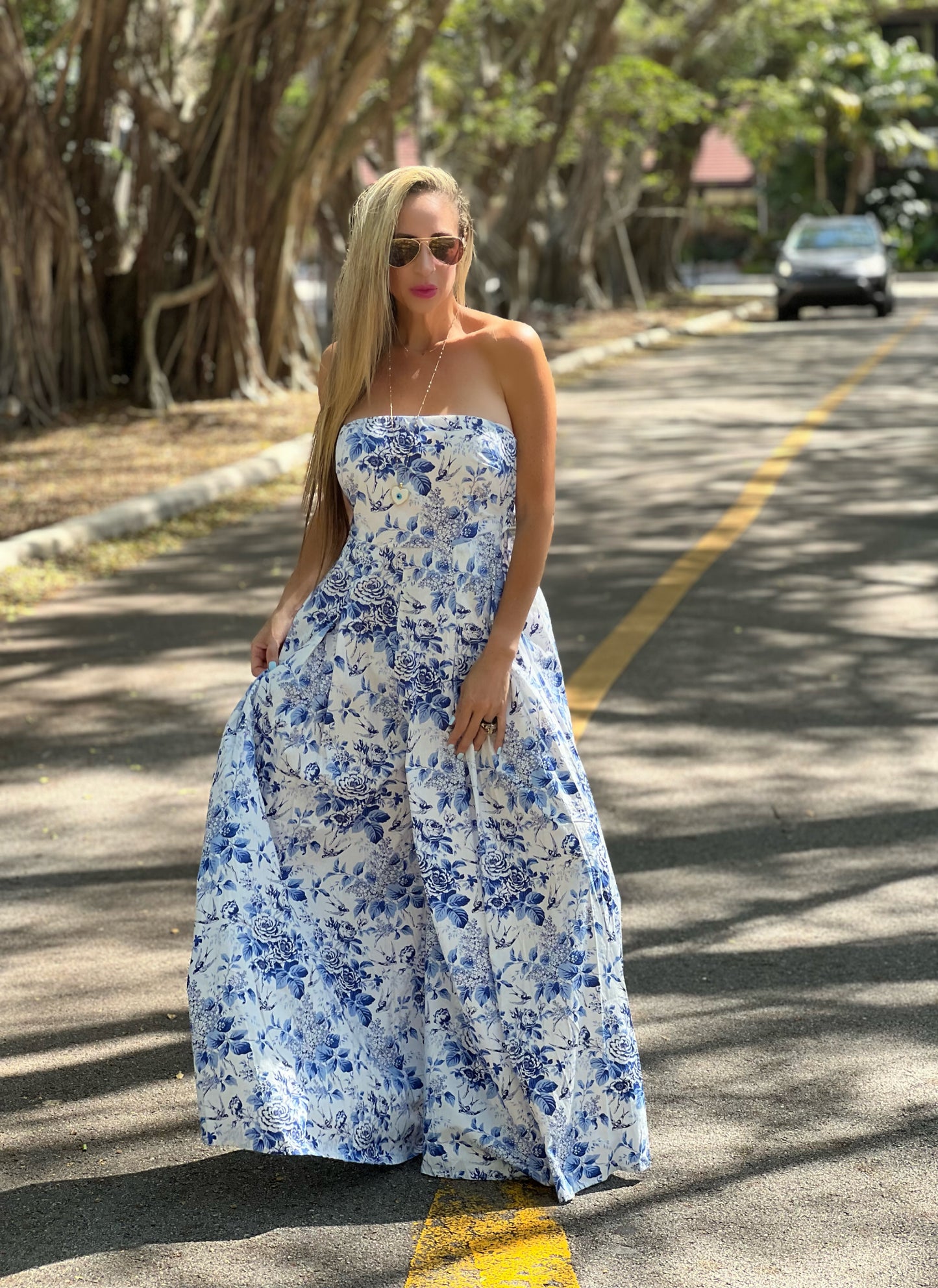 Blue Flowers Jumpsuit