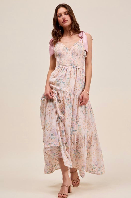 Floral Eyelet Maxi Dress