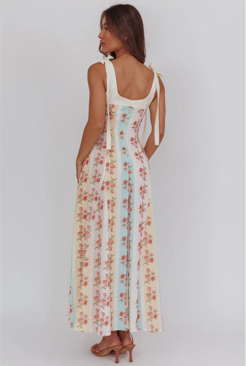 Corset Floral Maxi Dress