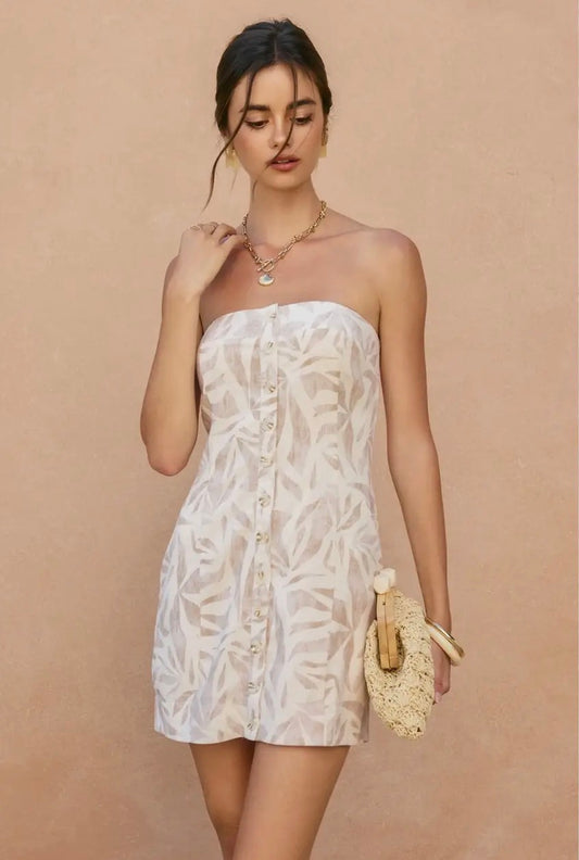 Tropical Leaf Mini Dress