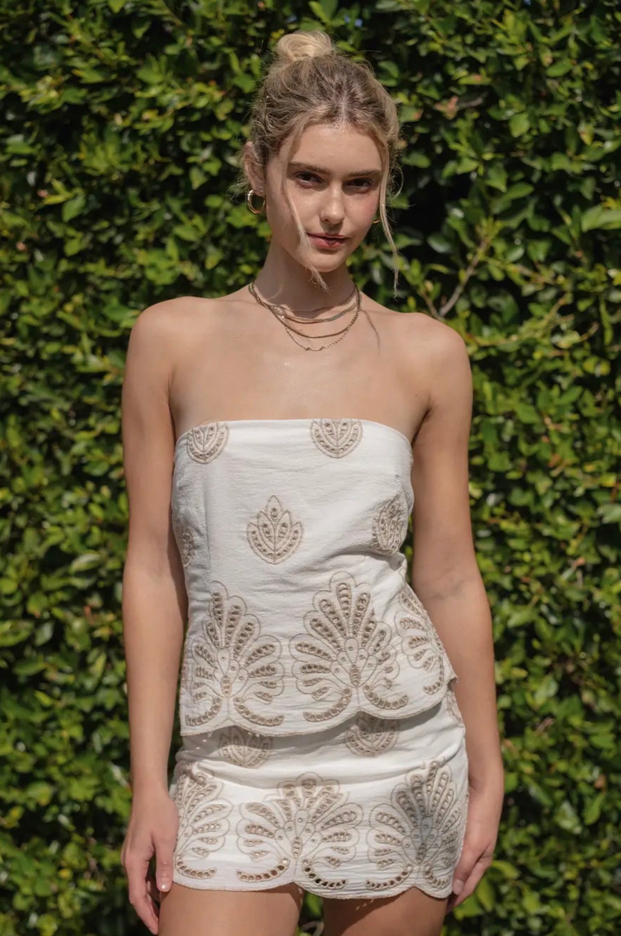 Embroidered Mini Dress