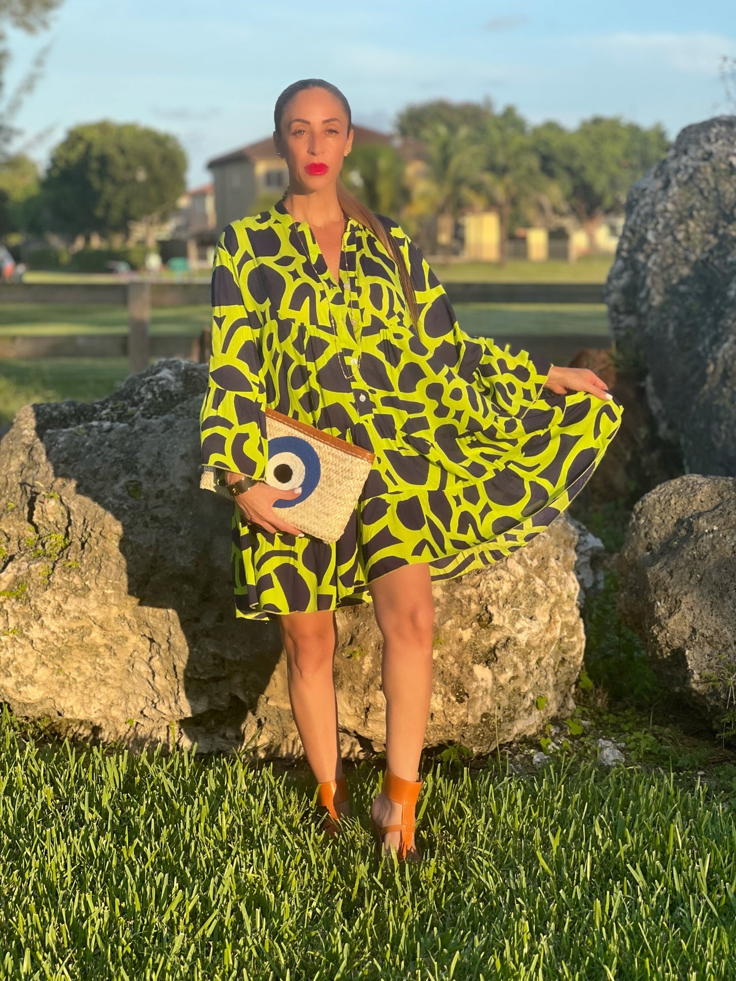 Lime and Black Dress