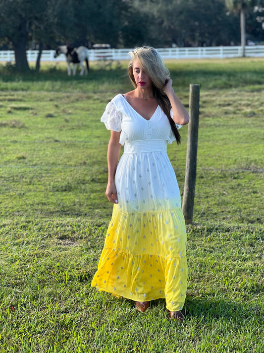 Yellow Ombré Maxi Dress