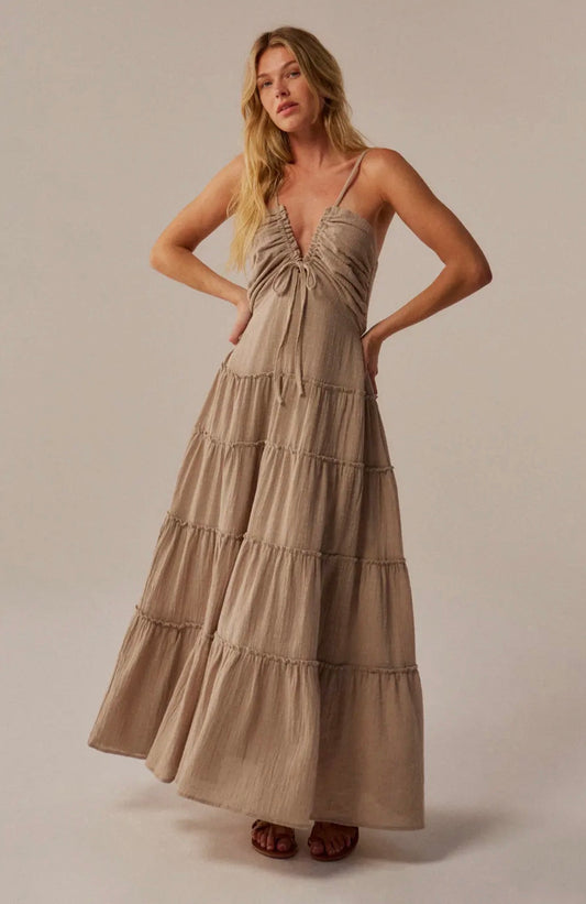 Gauze Halter Maxi Dress