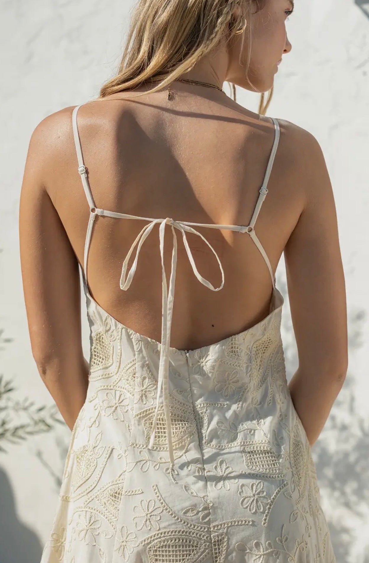 Off White Embroidery Dress