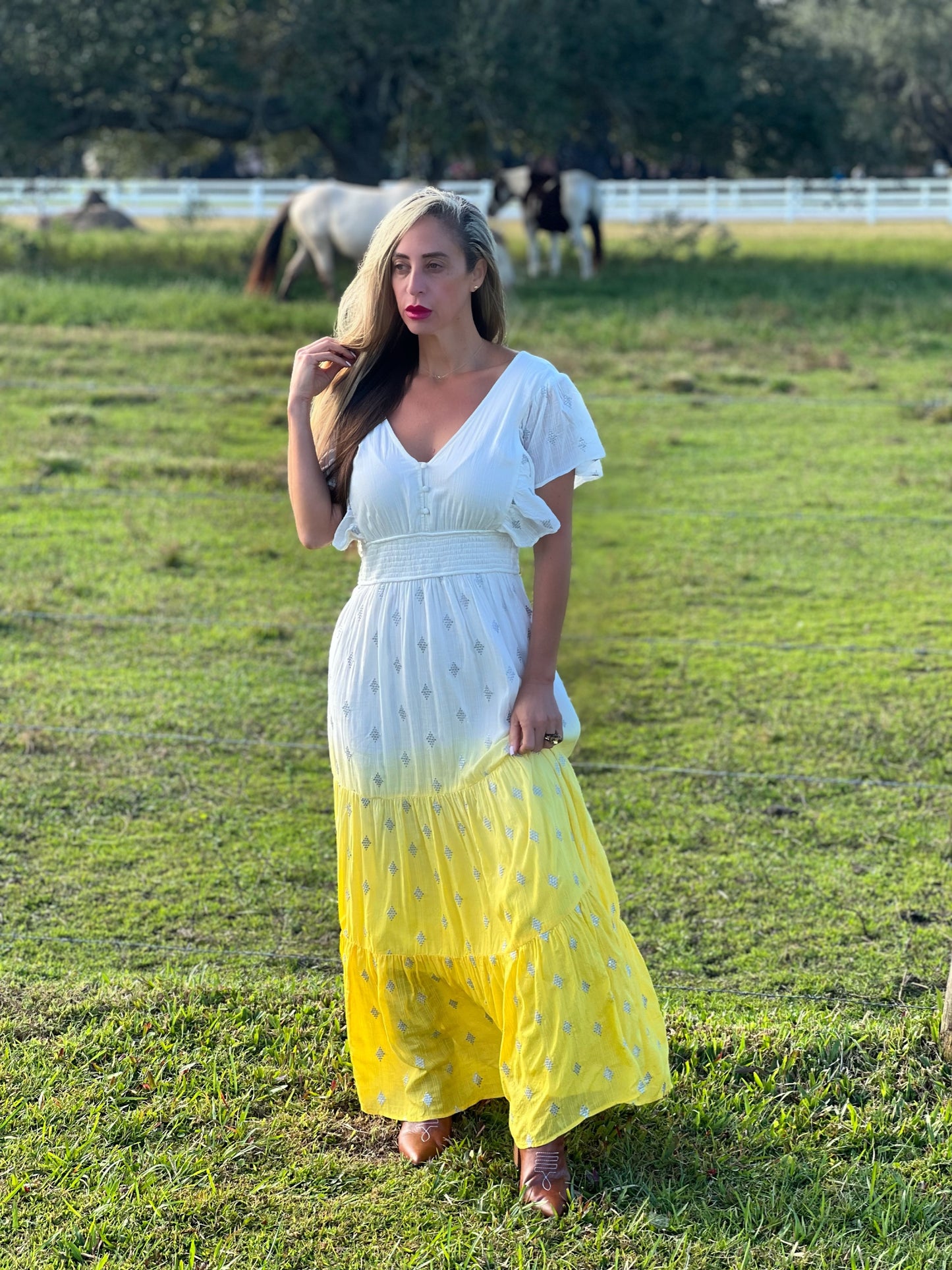 Yellow Ombré Maxi Dress