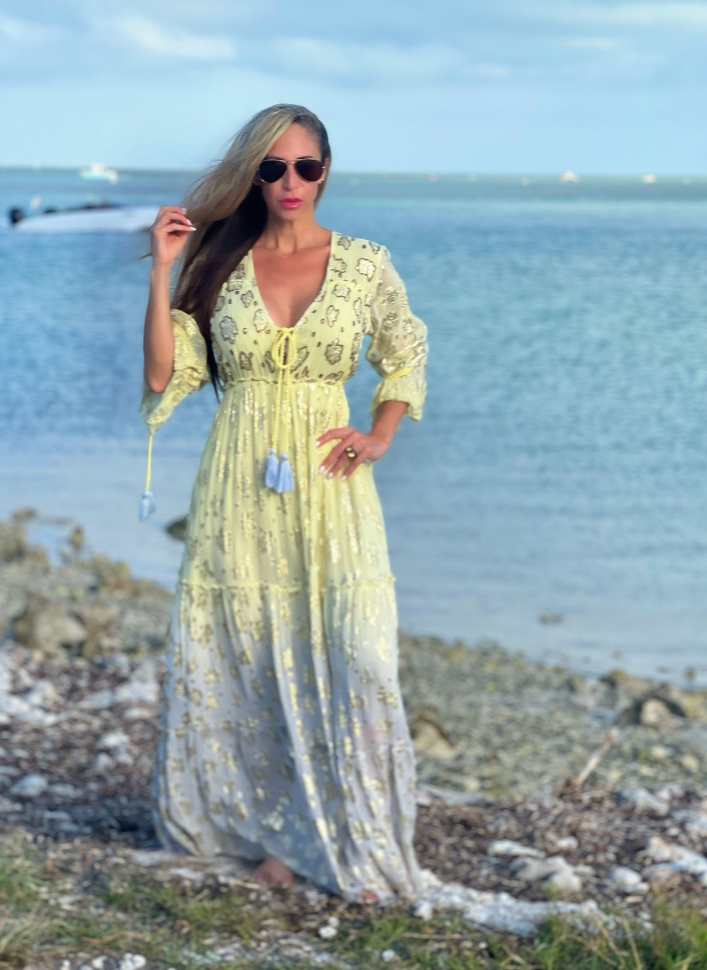 Yellow Hombre Boho Dress