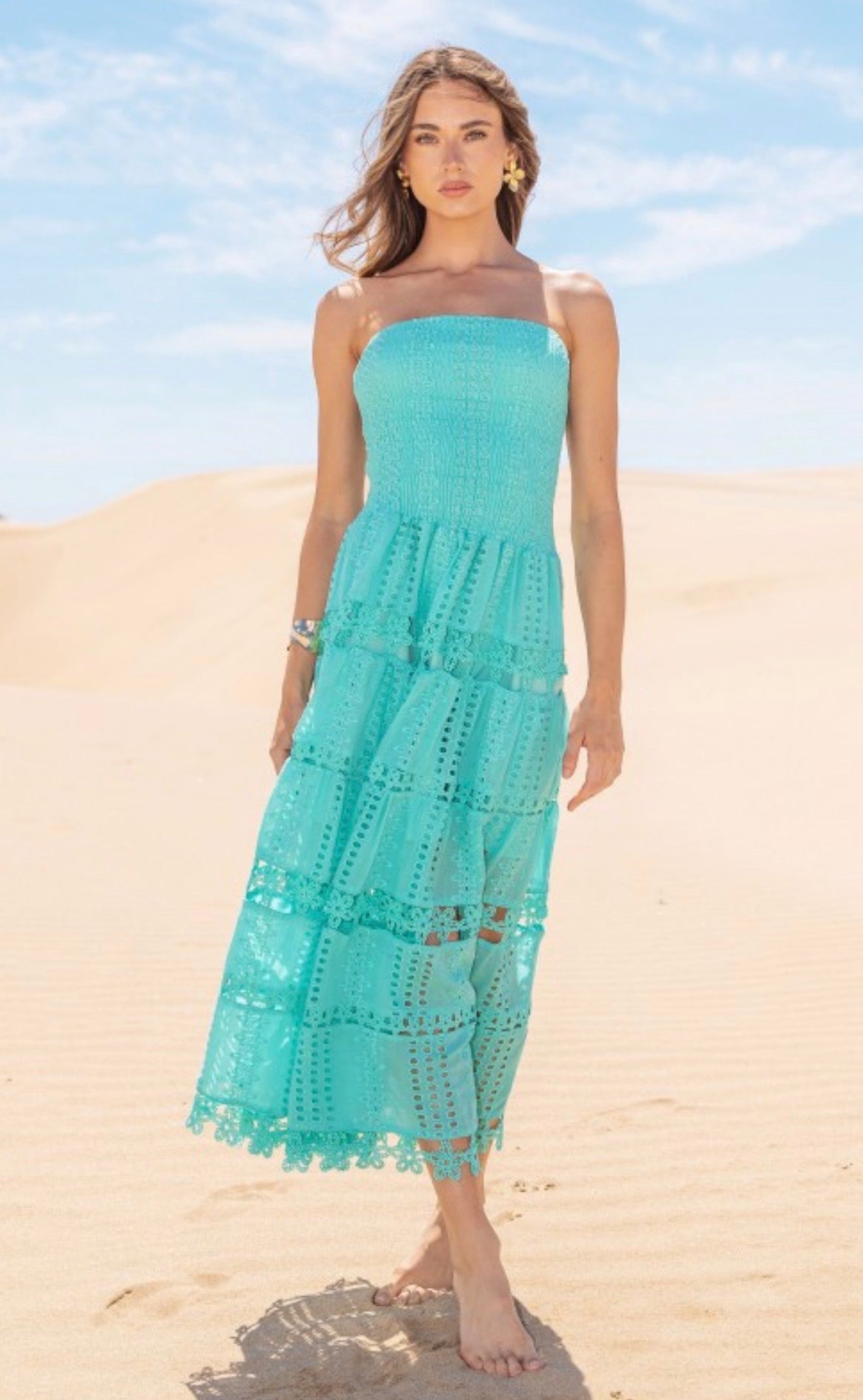 Eyelet Tube Dress