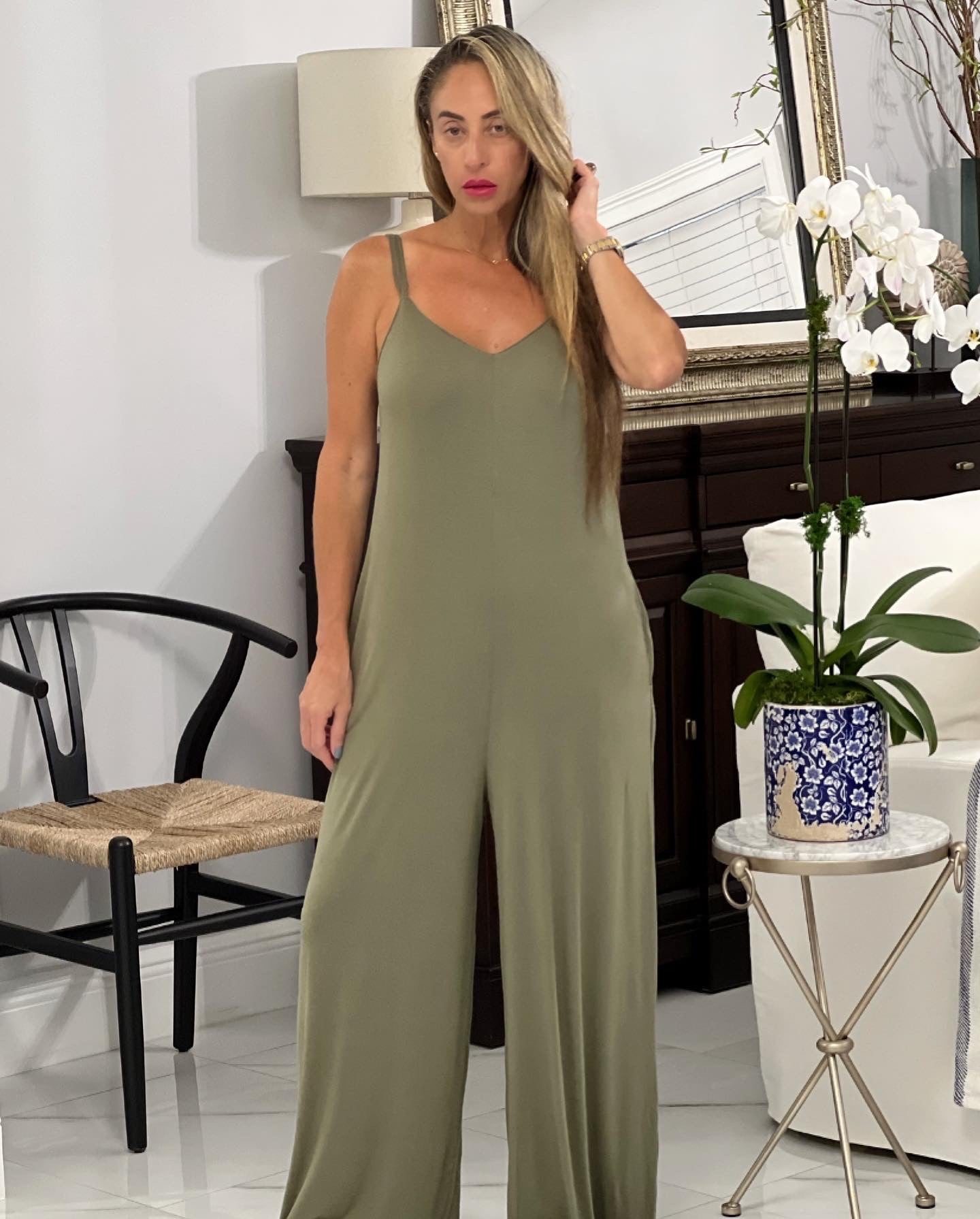 Olive Crisscross Jumpsuit