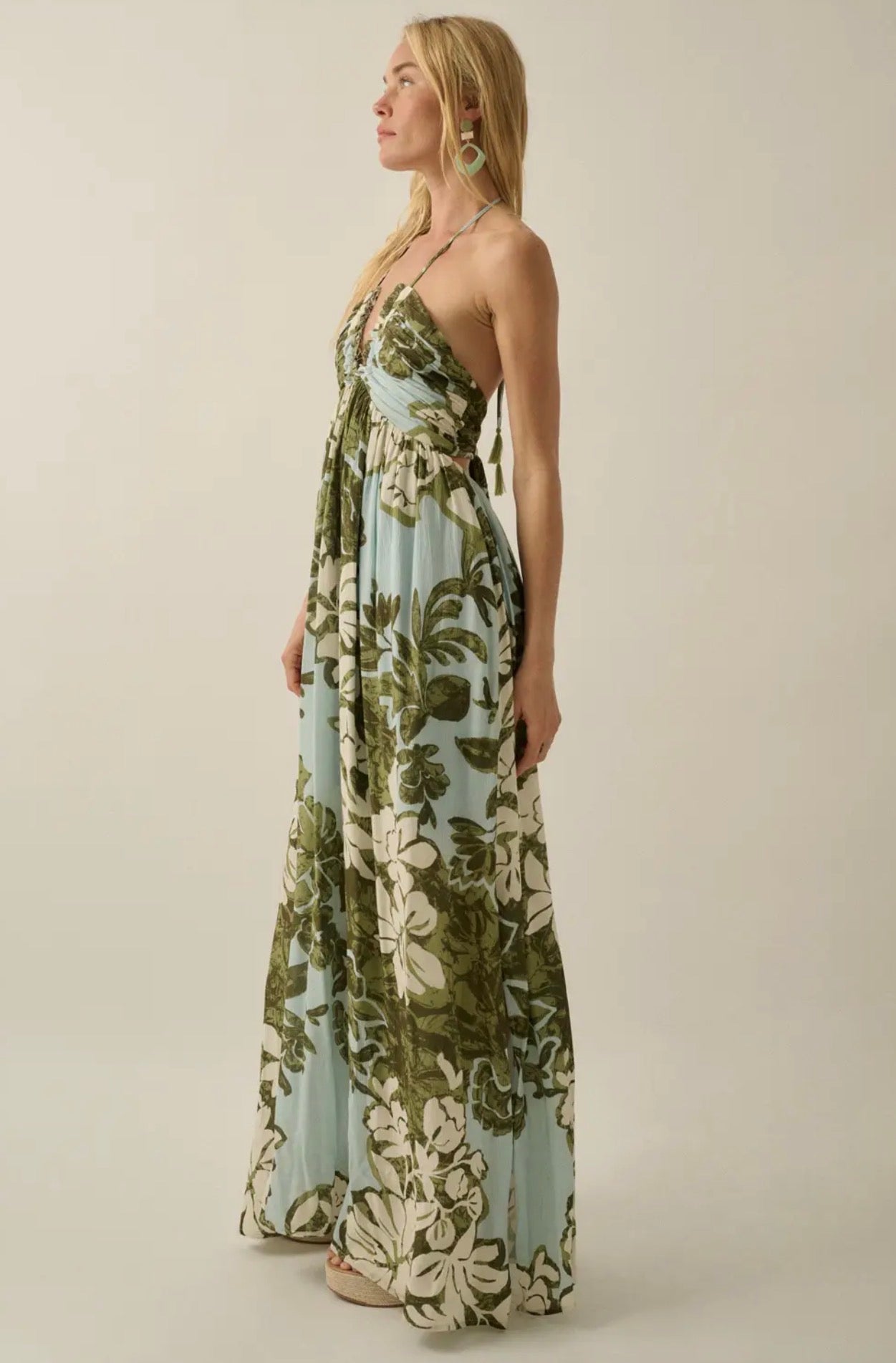 Floral Halter Maxi Dress