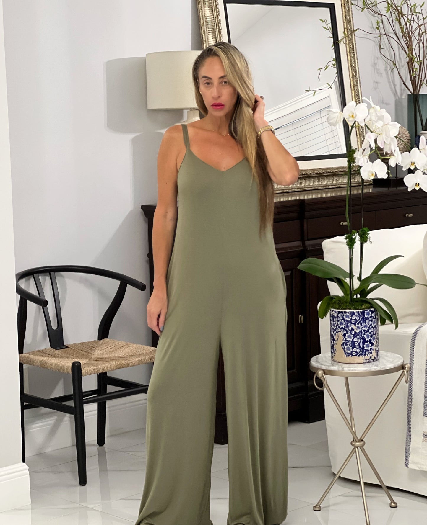 Olive Crisscross Jumpsuit