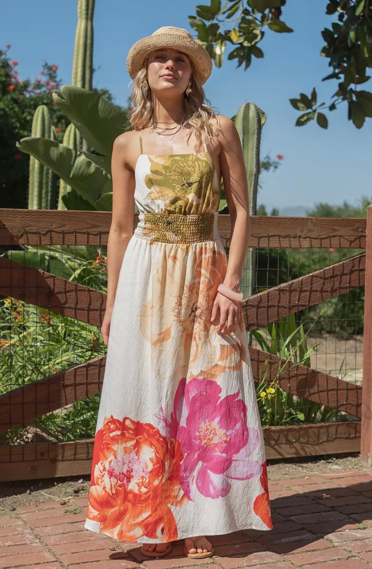 Smocked Waist Maxi Dress