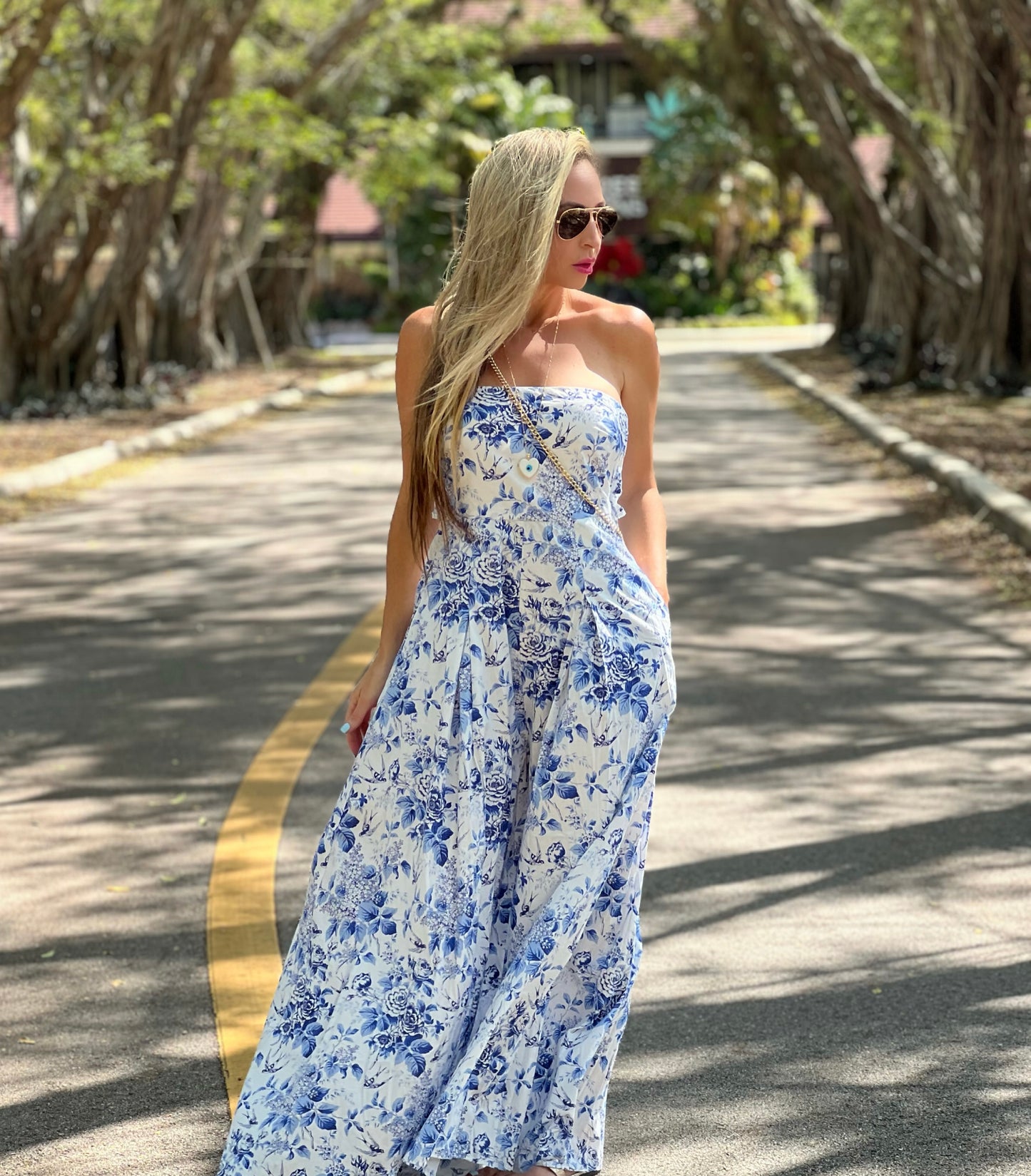 Blue Flowers Jumpsuit