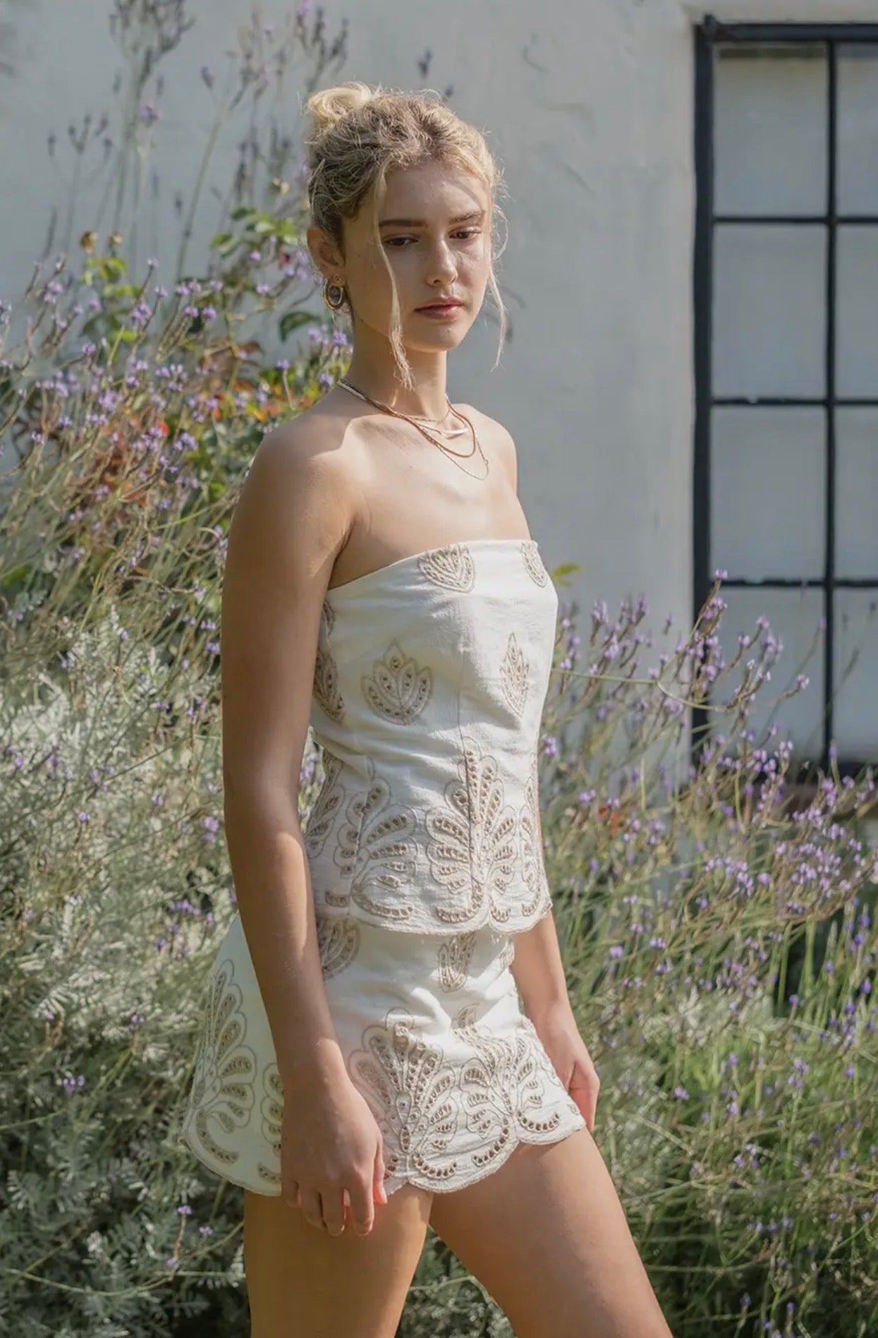 Embroidered Mini Dress