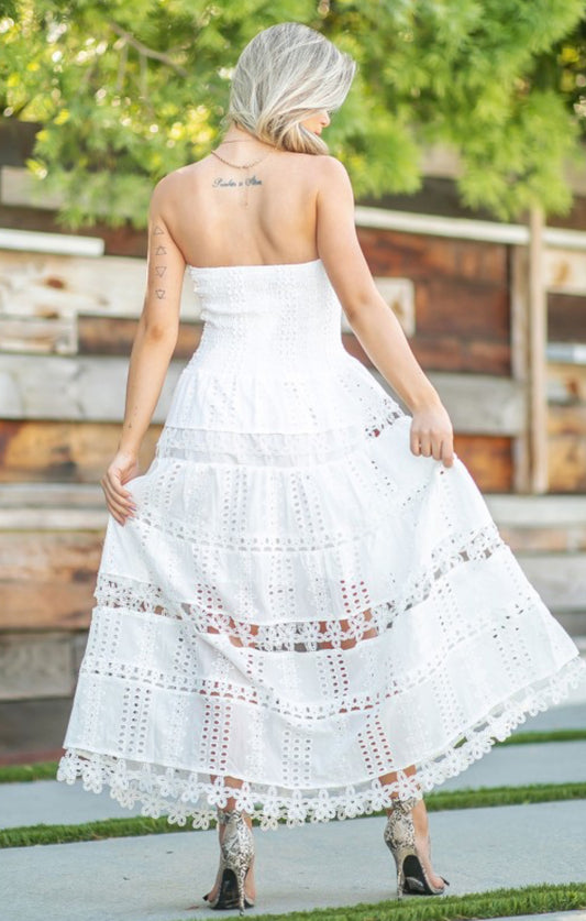 Eyelet Tube Dress
