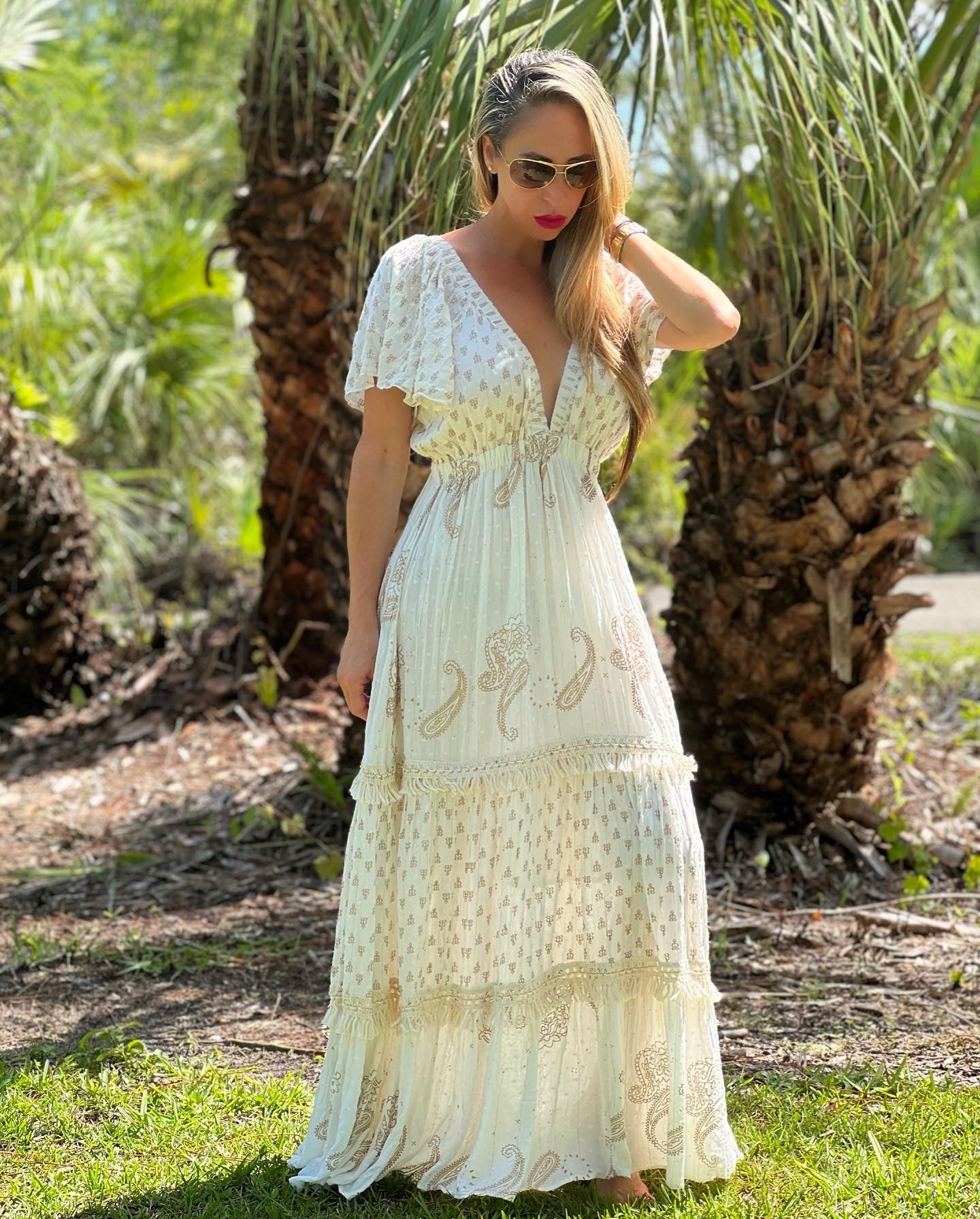 Boho Cream Maxi Dress