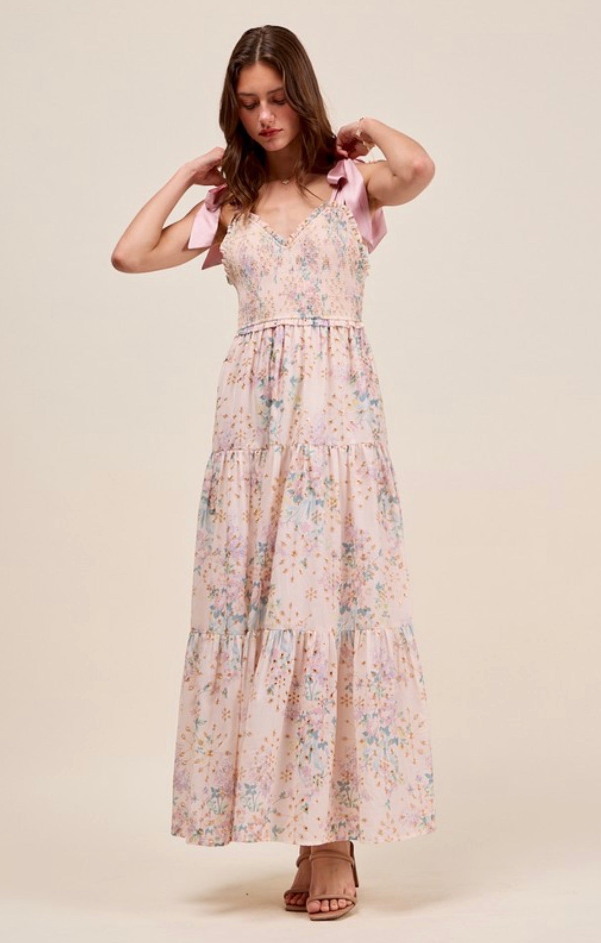 Floral Eyelet Maxi Dress