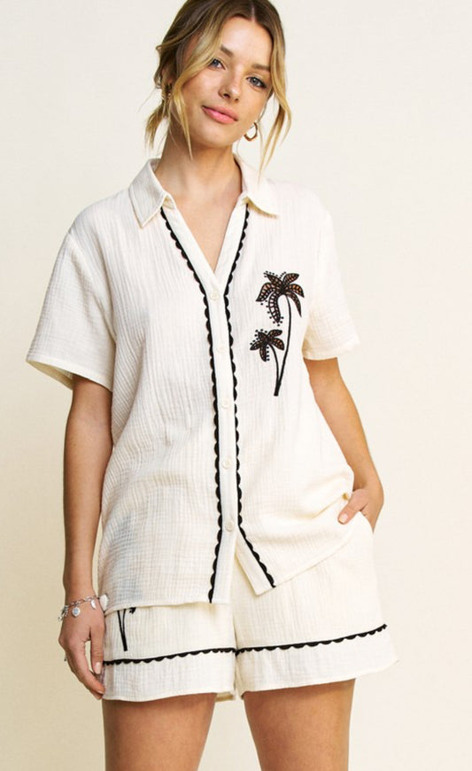 Palm Tree Short Set